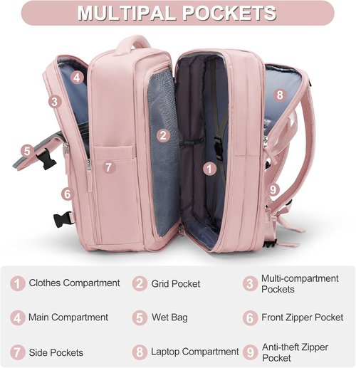 Coofay Expandable Travel Backpack - Airline Approved Waterproof Design | Versatile Carry-On for Men & Women