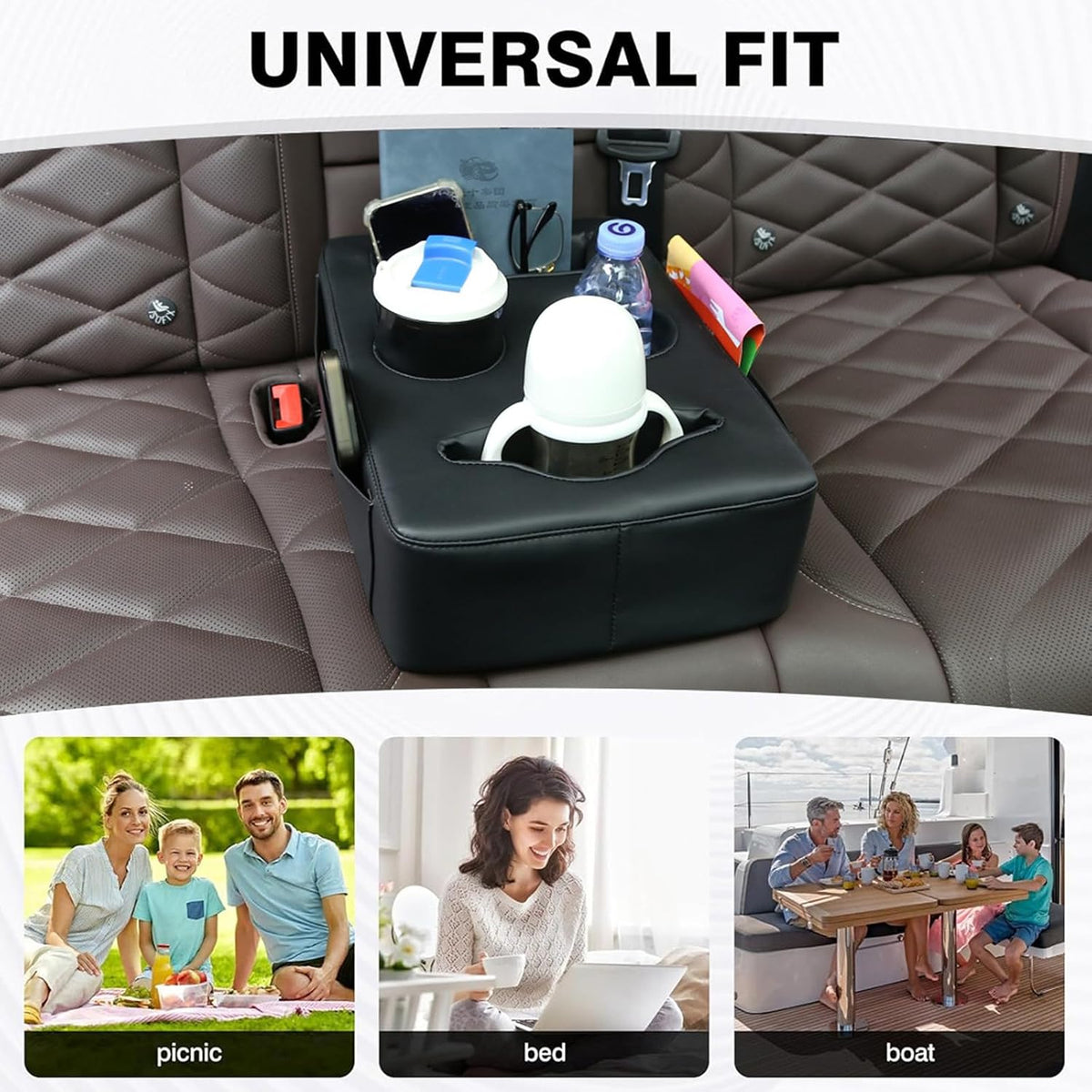 Car Back Seat Cup Holder for Car Truck Boat Bed Sofa Automotive Organizer