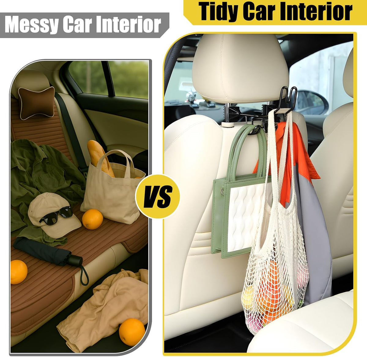 Hard Hat Holder for Truck Car Helmet Organizer, Triple Hooks, Black, 1 Pcs