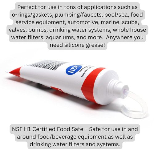 Captain O-Ring Silicone Lubricant Grease - NSF Food Grade for O-Rings, Seals & Gaskets | 1.76oz (50g)