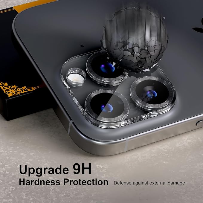 for 6 Pack iPhone 15 Pro/iPhone 15 Pro Max Camera Lens Protector 9H Tempered