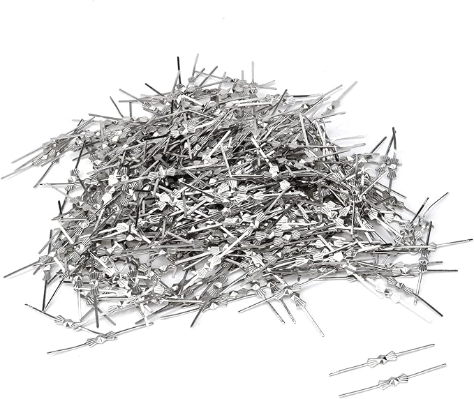 500PCS Metal Bright Silver Chandelier Crystal Clips, 1.57inch Total Length
