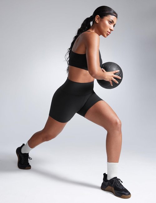 CRZ YOGA Biker Shorts - High Waisted 4'' Athletic Shorts for Gym, Yoga & Running | Tummy Control