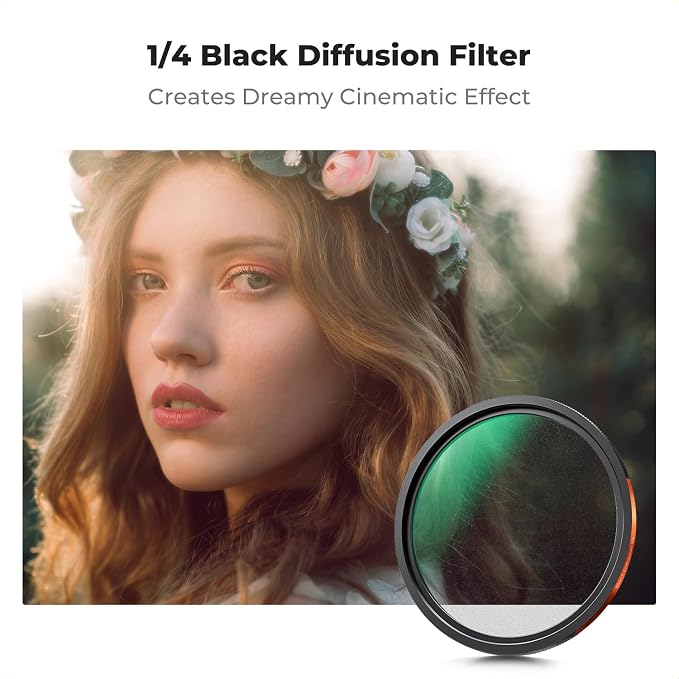K&F CONCEPT 58mm Magnetic 1s Swap 5-Pack: CPL + VND2-32 + Black Diffusion 1/4 +