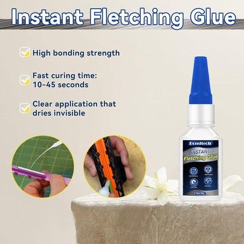 Fletching Glue by [Brand Name] - Instant Clear Adhesive for Carbon Arrows | 30g for Vanes & Feathers