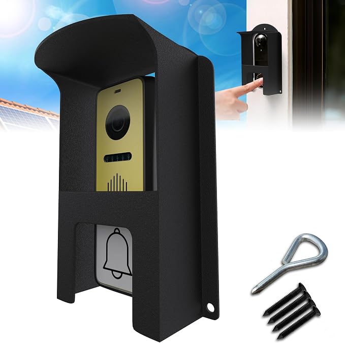 Metal Doorbell Cover Weatherproof, Doorbell Rain Cover, Anti Glare Doorbell