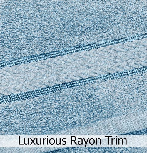 COTTON CRAFT Ultra Soft 6-Piece Towel Set | Luxury 100% Cotton - Quick Dry, Absorbent - Light Blue