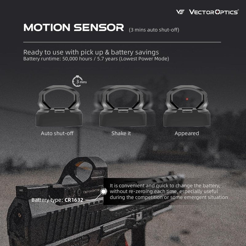 Vector Optics Frenzy 1x19x28 Illuminated 3 MOA Red Dot, Reflex Sight for Pistol, Low Profile, Motion Awake, Side Battery, IPX7, 7075 T6 Aluminum, SCRD-66