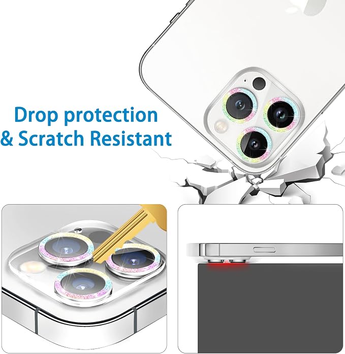 【3 Pack】Dengduoduo Tempered Glass Camera Lens Protector