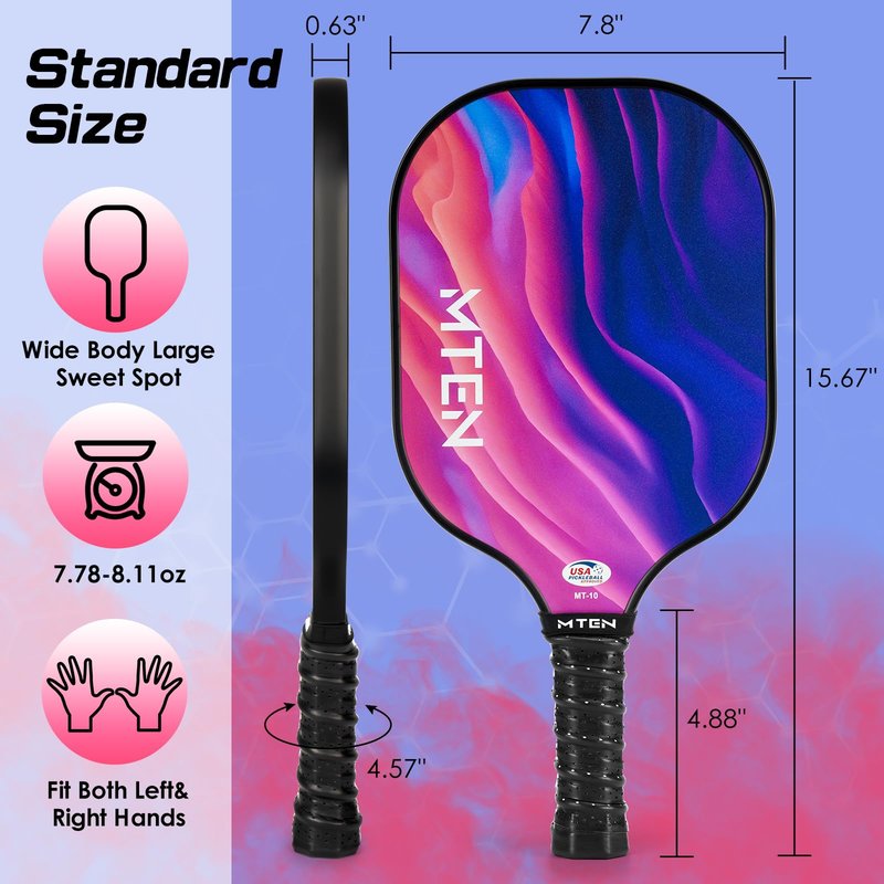 Pickleball Paddles, Pickleball Paddles Set of 4, USAPA Approved Fiberglass Set, 4 Paddles, 4 Outdoor Balls, 1 Bag, Pickleball