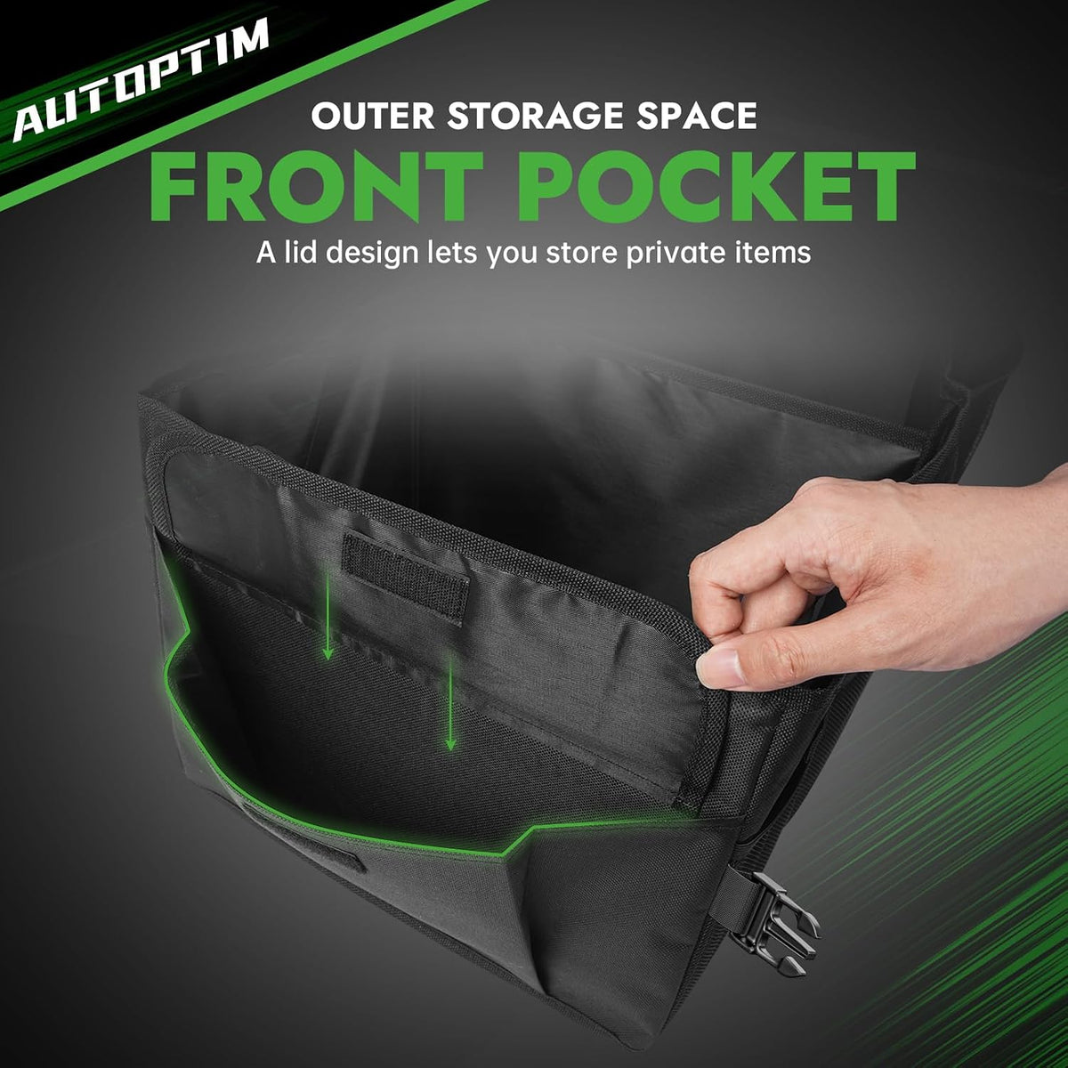 AUTOPTIM Car Trunk Organizer - 85L Collapsible Car Organizer with Non Slip Bottom & Multiple Pockets for Groceries, Trunk Storage with Base Panel for SUV Sedan Van, 3 Compartments (Black, X-Large)