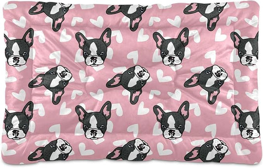Cute French Bulldog Pet Bed Cute Dog Bed Mat Absorbing Non Slip Pad Pet Sleeping Mat for Small, Medium, and Large Dogs Puppy Cat 24 in x 18 in