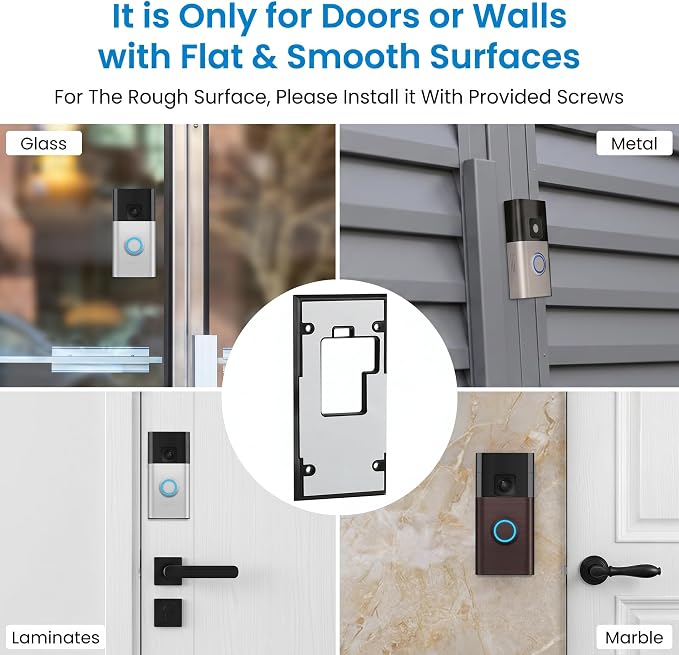 No-Drill Adhesive Doorbell Mount