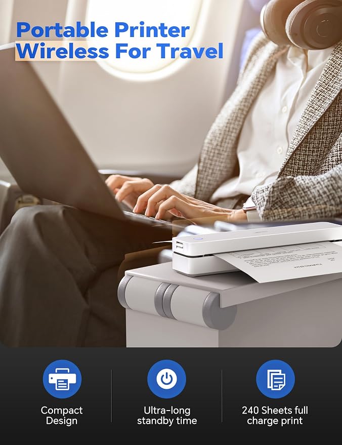 iDPRT MT610Pro Portable Thermal Printer, 300DPI HD Mobile-Travel-Printers