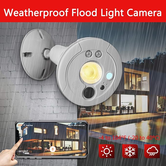 Sengled Floodlight Camera with Motion Sensor Light, Outdoor Security Camera