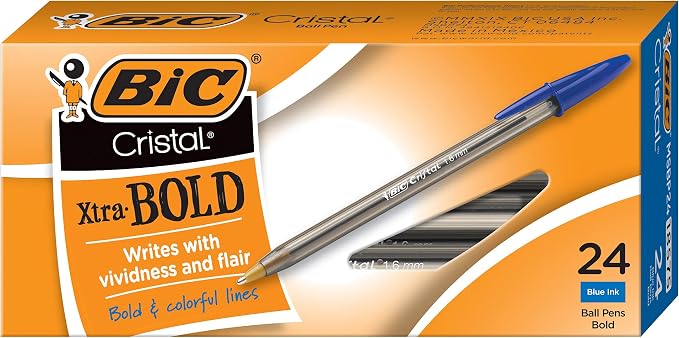 BIC Cristal Xtra Bold Ballpoint Pen, Bold Point