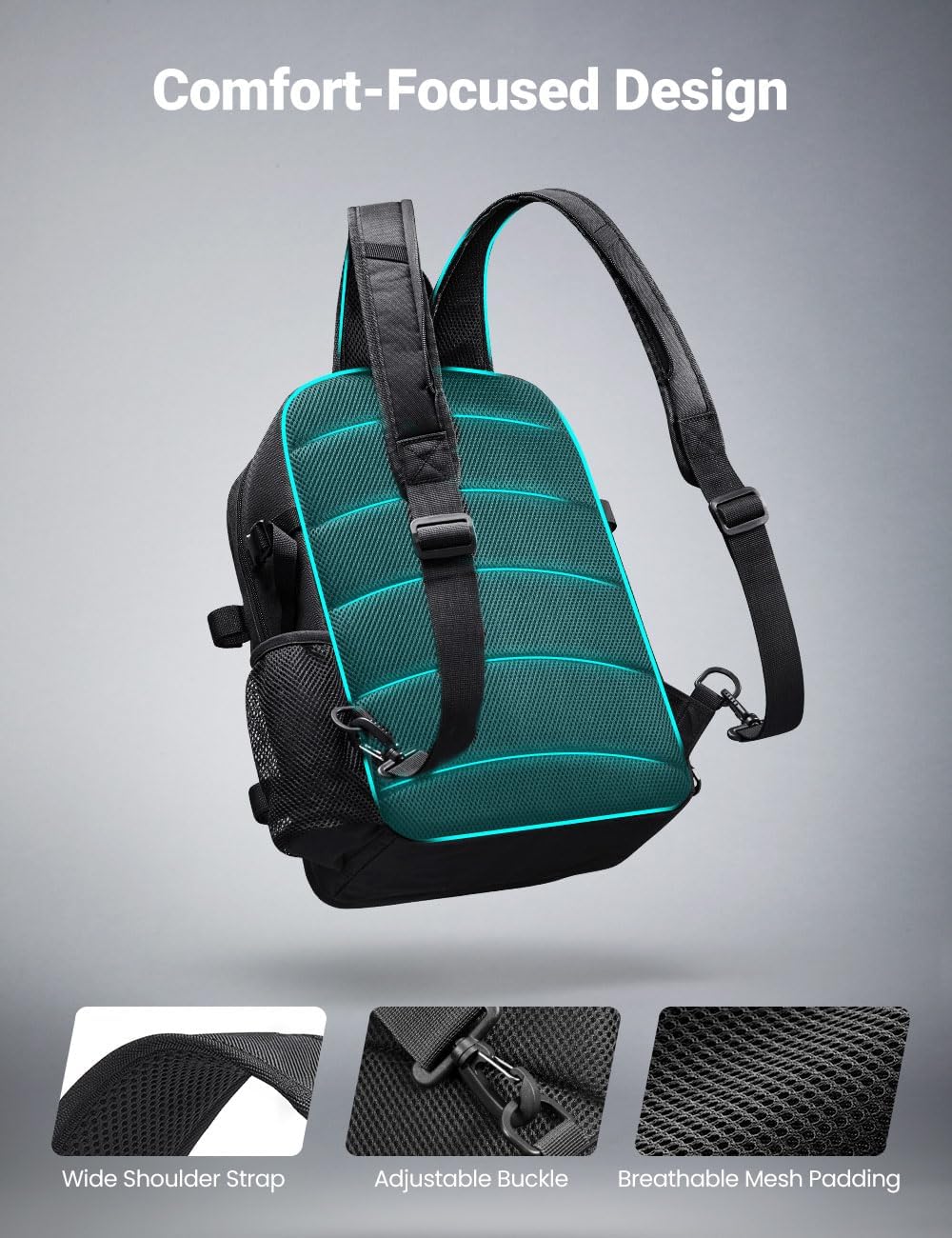 Piscifun Fishing Backpack - Water-Resistant Tackle Bag with 2 Rod Holders & Multi-Compartment Storage