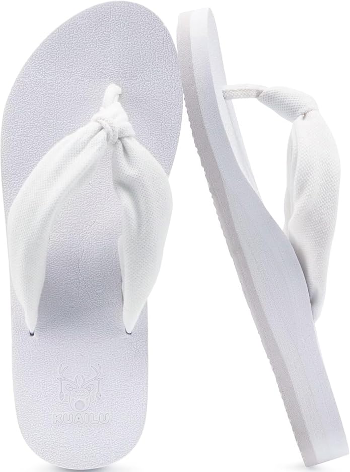KuaiLu Flip Flops for Women with Arch Support Yoga Mat Comfortable Summer Beach Walking Thong Cushion Sandals Slip On Indoor Outdoor
