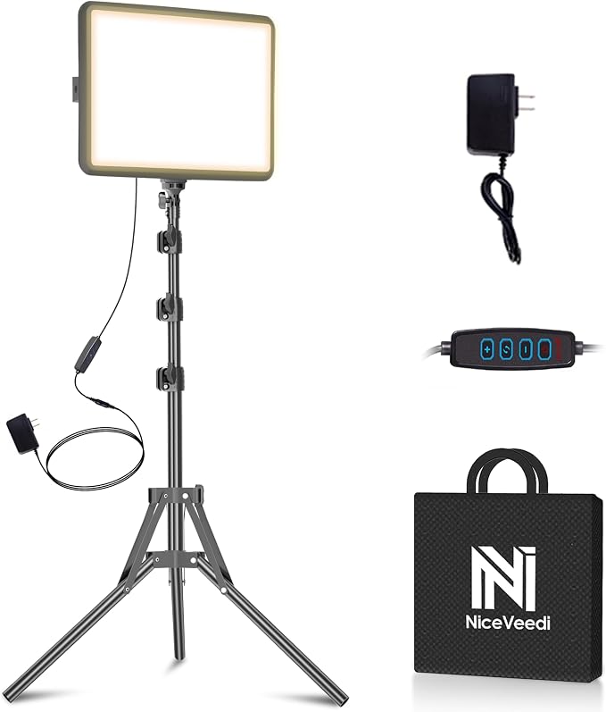 NiceVeedi 25W Photography Lighting, 2900-7000K Dimmable Ring Light