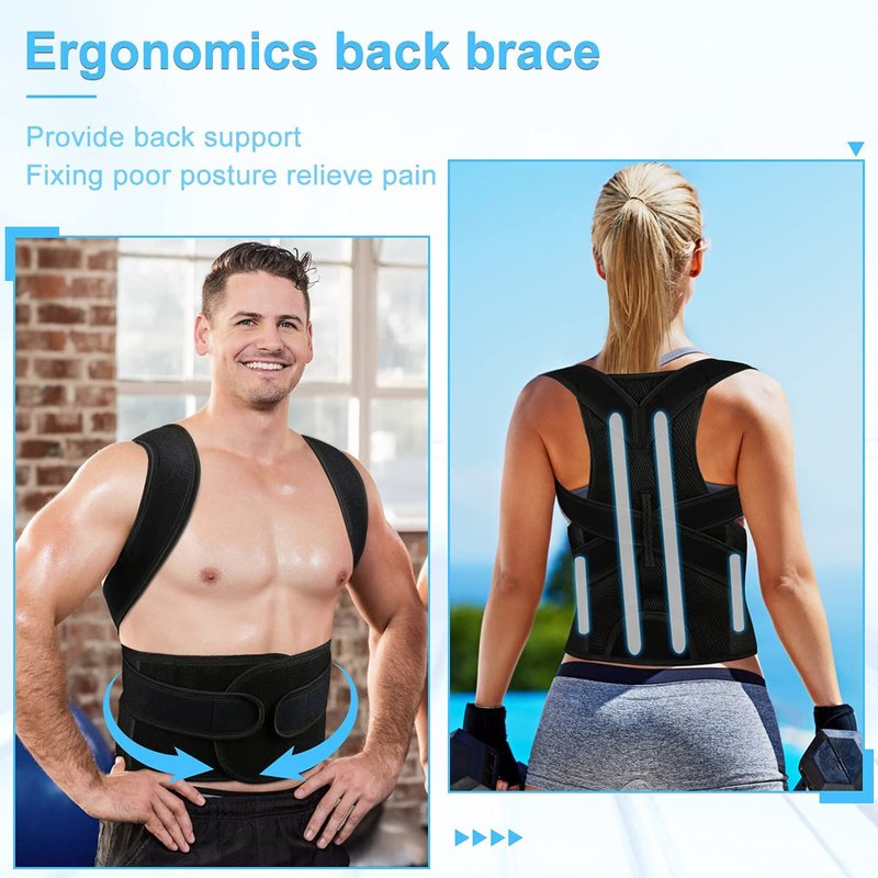 PAZAPO Posture Corrector for Men&Women - Back Brace for Lumbar Support and Upright - Breathable Back Straightener Back,(Medium(29-33 Inches))