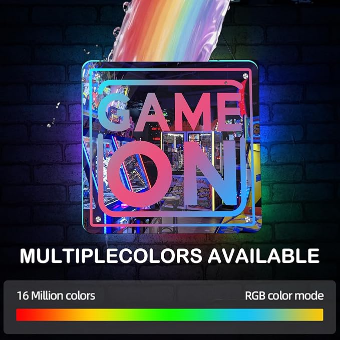 Game Neon Sign RGB Gaming LED Light DIY Color App Control Gamer Mirror Light Sign Gaming Wall Decor for Bedroom Studio Game Room in Christmas Party