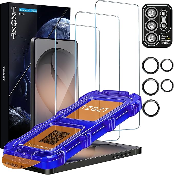 TZGZT 3 Pack Screen Protector for Samsung Galaxy S26 Ultra, 9H Tempered Glass