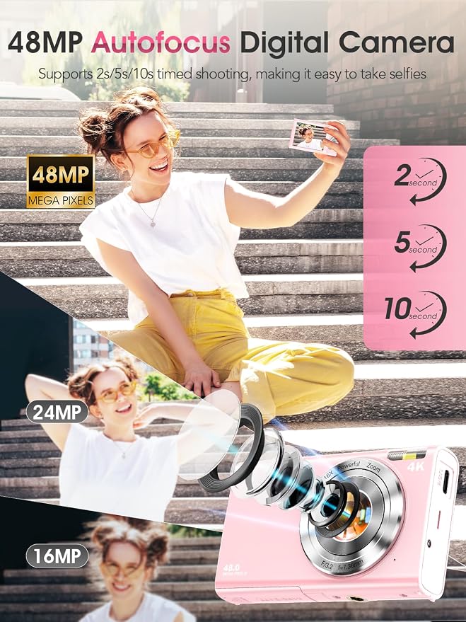 Digital Camera, Autofocus 4K Vlogging Camera