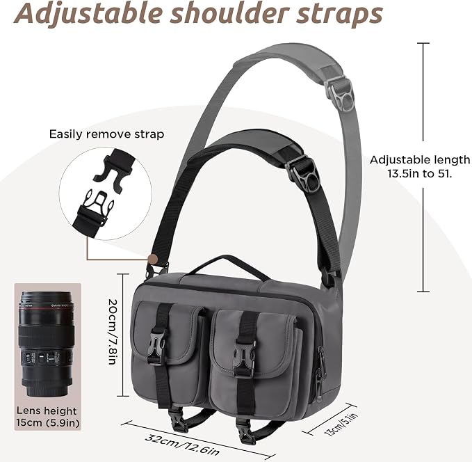 TAAOKA Camera Sling Bag, DSLR Camera Bag