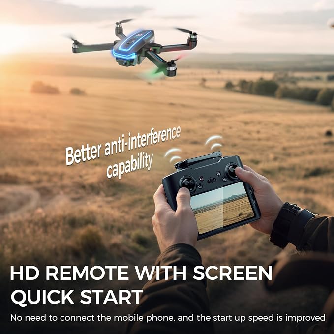 GPS Drone with 4K HD Camera for Adults, 4.5 inch HD Screen on Remote Controller