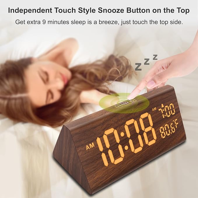 DreamSky Wooden Digital Alarm Clock