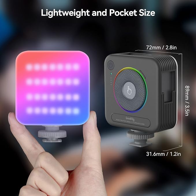SmallRig P108 RGB Video Light, Portable LED Camera Lights 360° Full Color