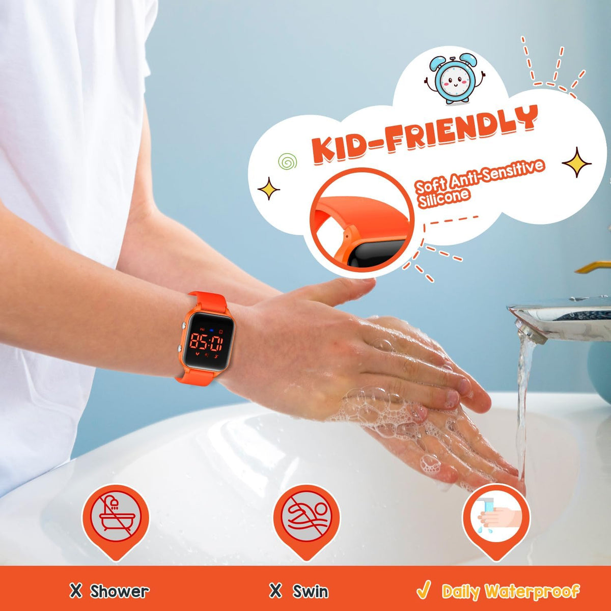 Skiennix Kids Digital Watch - Waterproof Sports Watch with Fitness Tracker & Pedometer | Ages 5-14