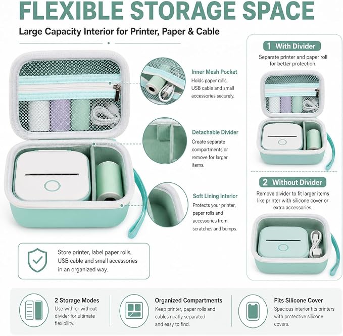 ANKHOH Label Maker Case for Memoking T02/ for Phomemo M02/ M02S/ M02 Pro/ Q30S/