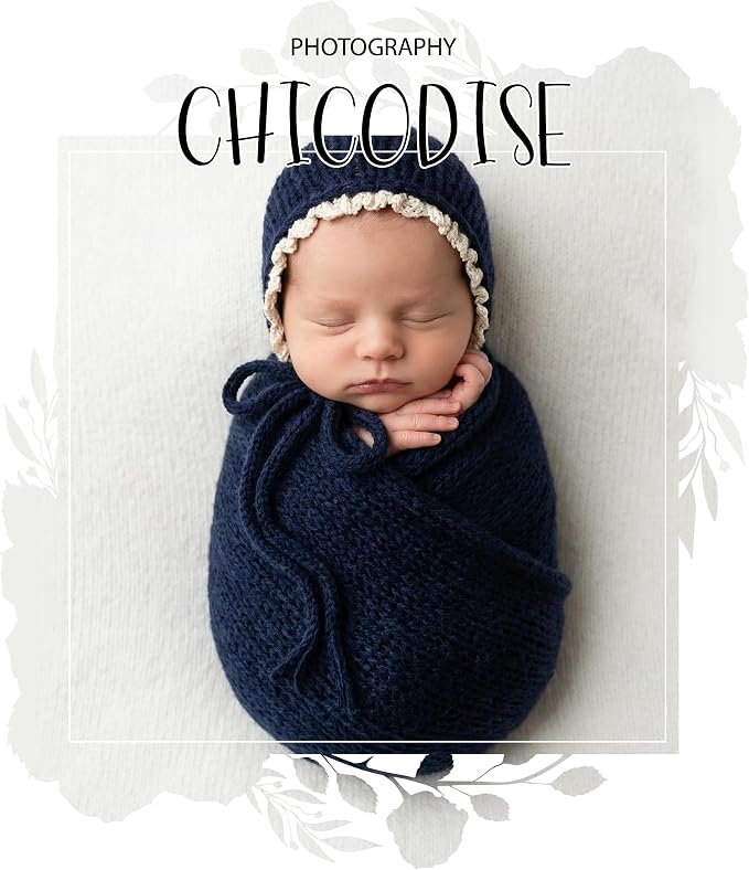 Newborn Photography Props Wraps & Ruffle Edge Bonnet