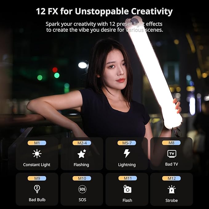 ULANZI UA12 Inflatable Tube Light, 12W Bi-Color Portable LED Air Tube Light