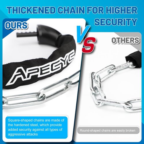 APECYC Heavy Duty Bike Chain Lock - 5 Digit Combination Anti-Theft Security | 3FT/4FT/5FT Hardened Steel Links