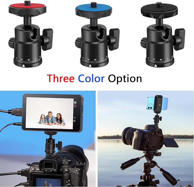 Universal 1/4" Swivel Mini Ball Head Screw Tripod Mount