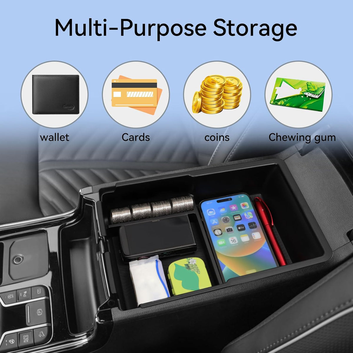 smabee Center Console Organizer for Kia Sorento 2021-2025 2026 Accessories
