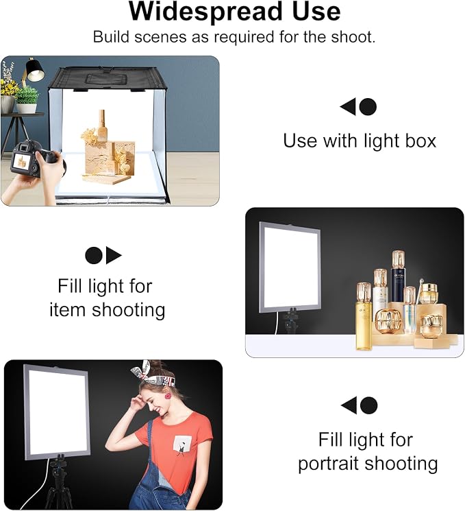 PULUZ 15''/38cm LED Photography Shadowless Light Panel 1200LM 6000K Three Color