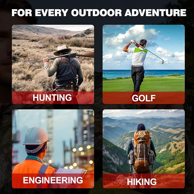 Precision Laser Rangefinder for Golf & Hunting, 800/1000/1300 m Range, 6X