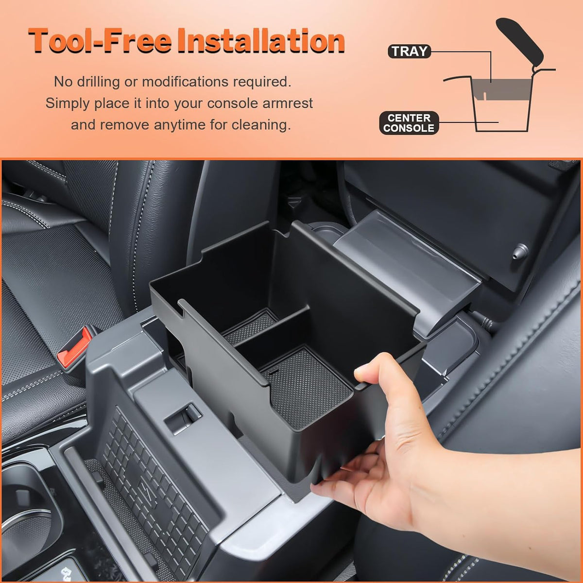 Custom-Fit Ford Explorer 2020-2025 Console Organizer Tray
