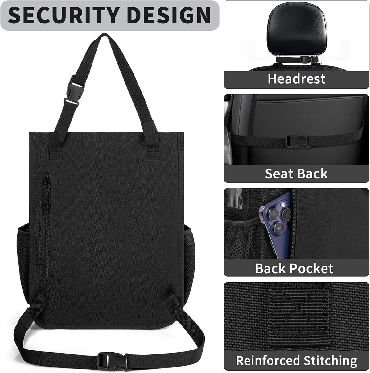 Front Seat Car Organizer with Dedicated Laptop Tablet Storage