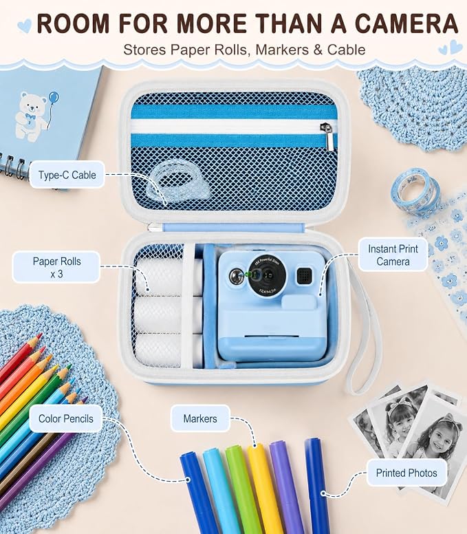 kids Instant Print Camera Case Compatible