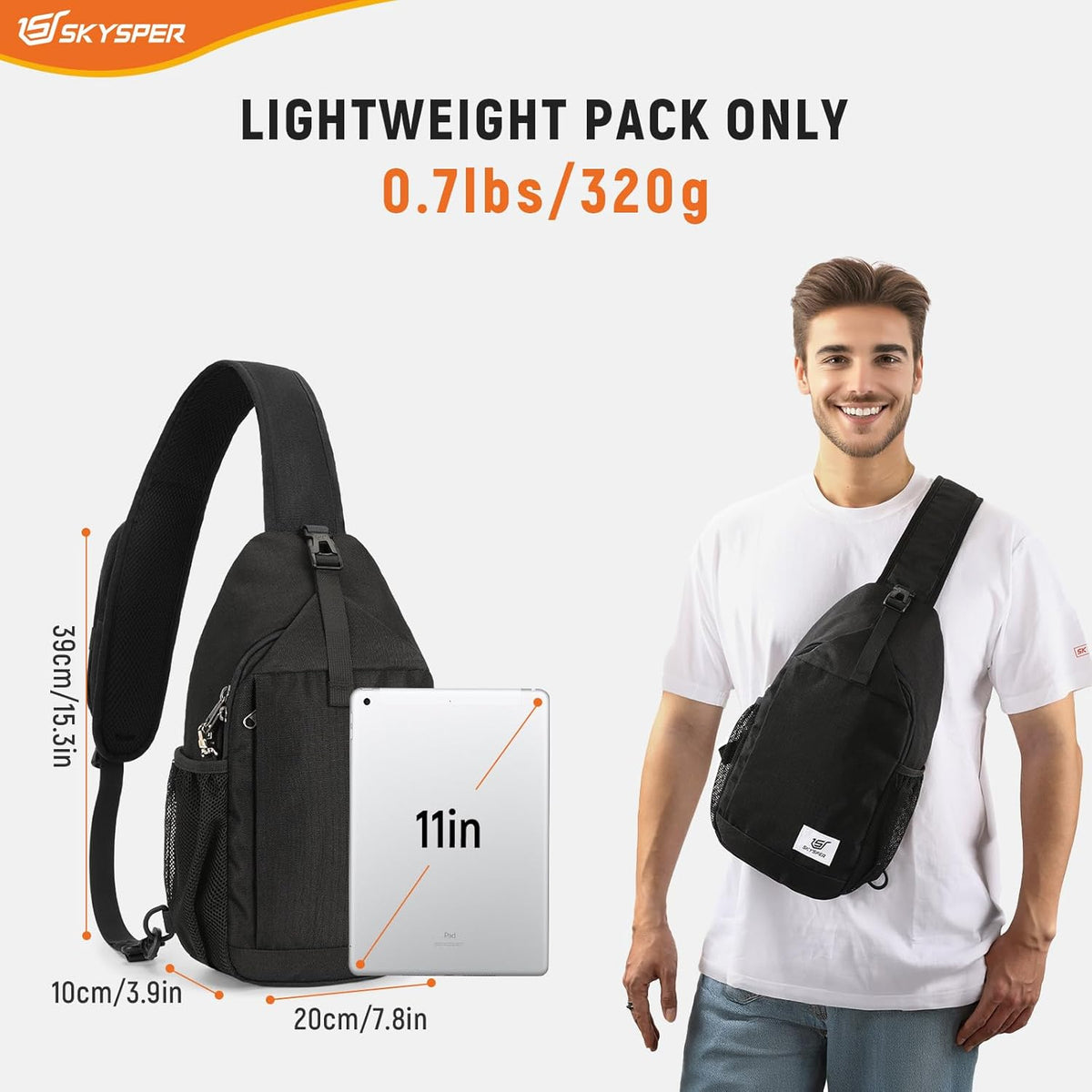 SKYSPER Sling Bag - RFID Crossbody Backpack for Travel | Eco-Friendly Recycled Material