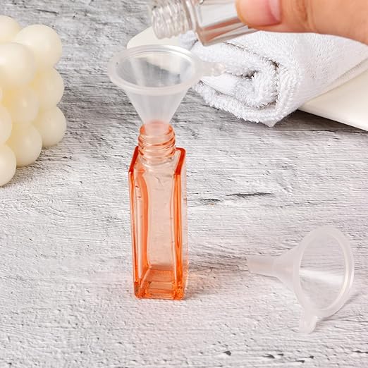 60 Pcs Mini Clear Plastic Funnel, Little Small Funnel Set Kit for Lab Bottles Essential Oils Perfumes Powder Spices Sand Art Capsule Kitchen