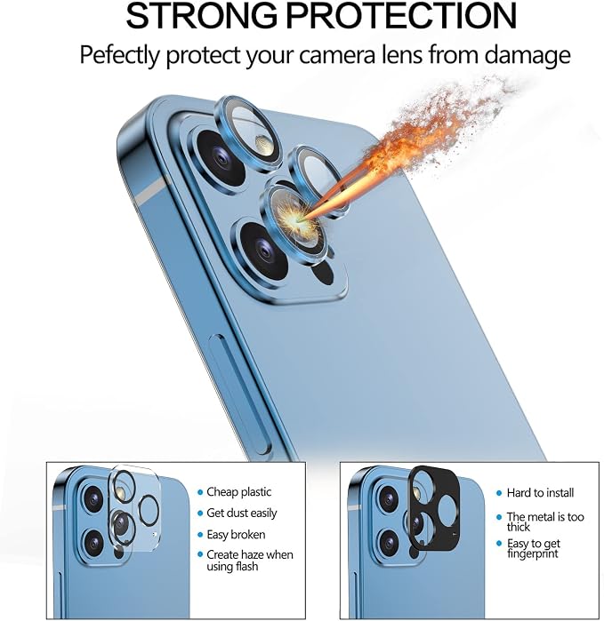 YWXTW Aluminum Alloy Tempered Glass Camera Circle Cover