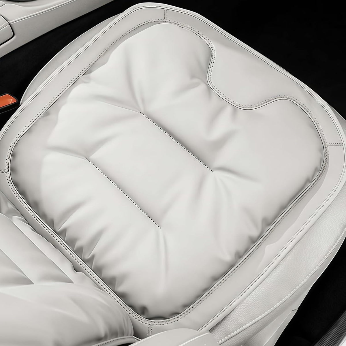 Car Seat Cushion, 2026 New Skin-Friendly Leather Seat Cushions, Breathable Dirt-Repellent Memory Foam Pad for Most Auto & Office Chairs (3pcs Black)