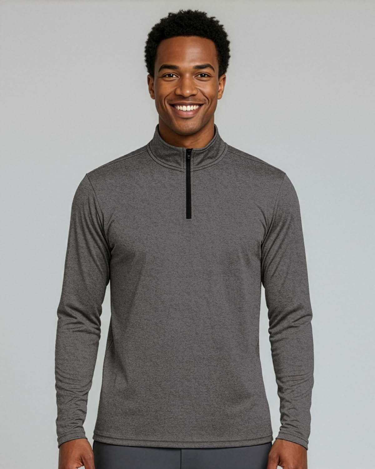 Real Essentials Men's Dry-Fit Active Quarter Zip Pullover - 3 Pack | Long Sleeve, Big & Tall Options