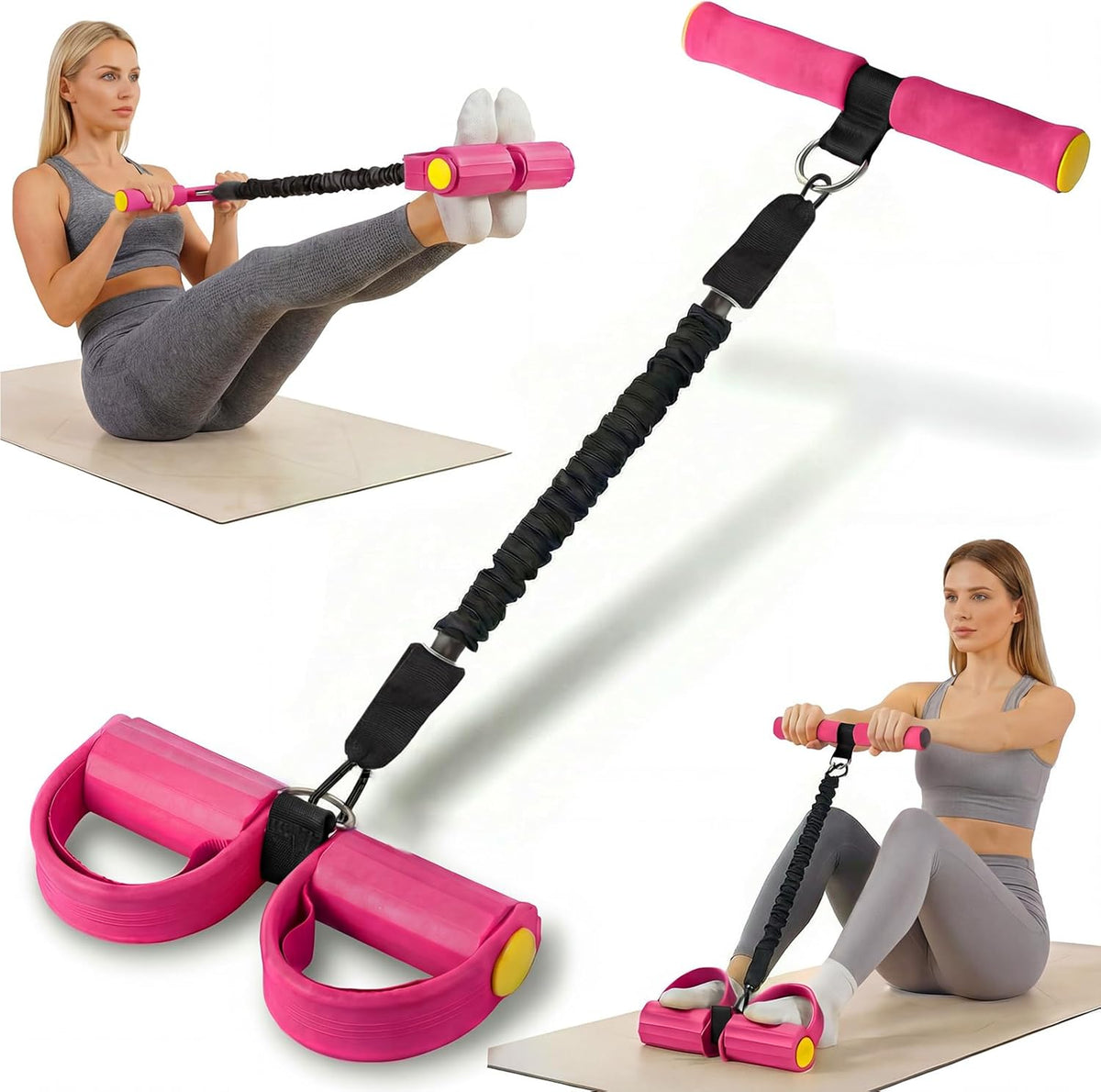 Skiennix Upgraded Pedal Resistance Band - Durable Exercise Tool with Anti-Slip Footrest for Core & Arms