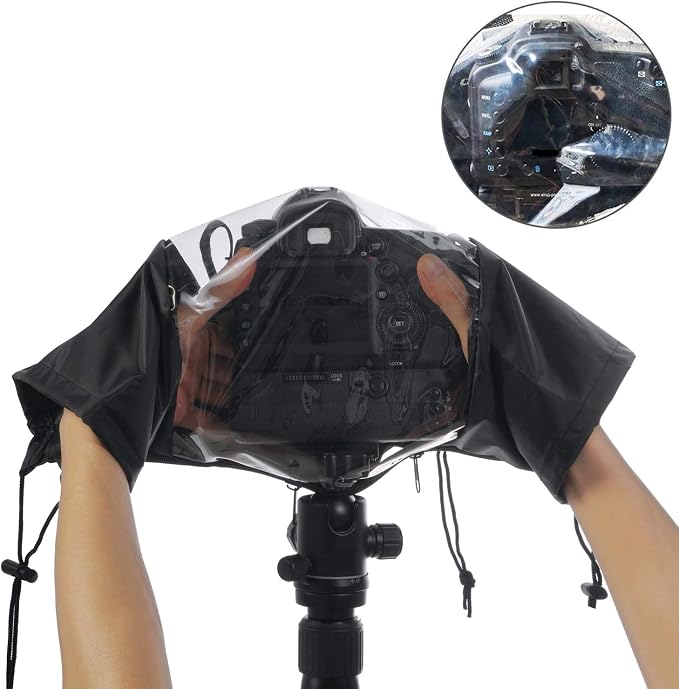Waterproof Camera Rain Cover Soft Black Camera Rain Lens Covers | Professional